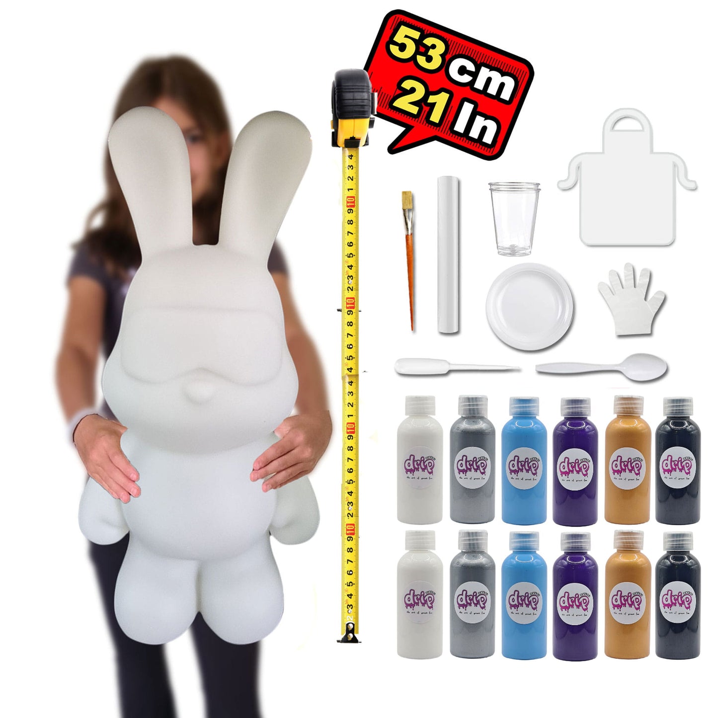 Complete Acrylic Paint DIY Set XXL (53 cm) Bunny - Magic Whirl