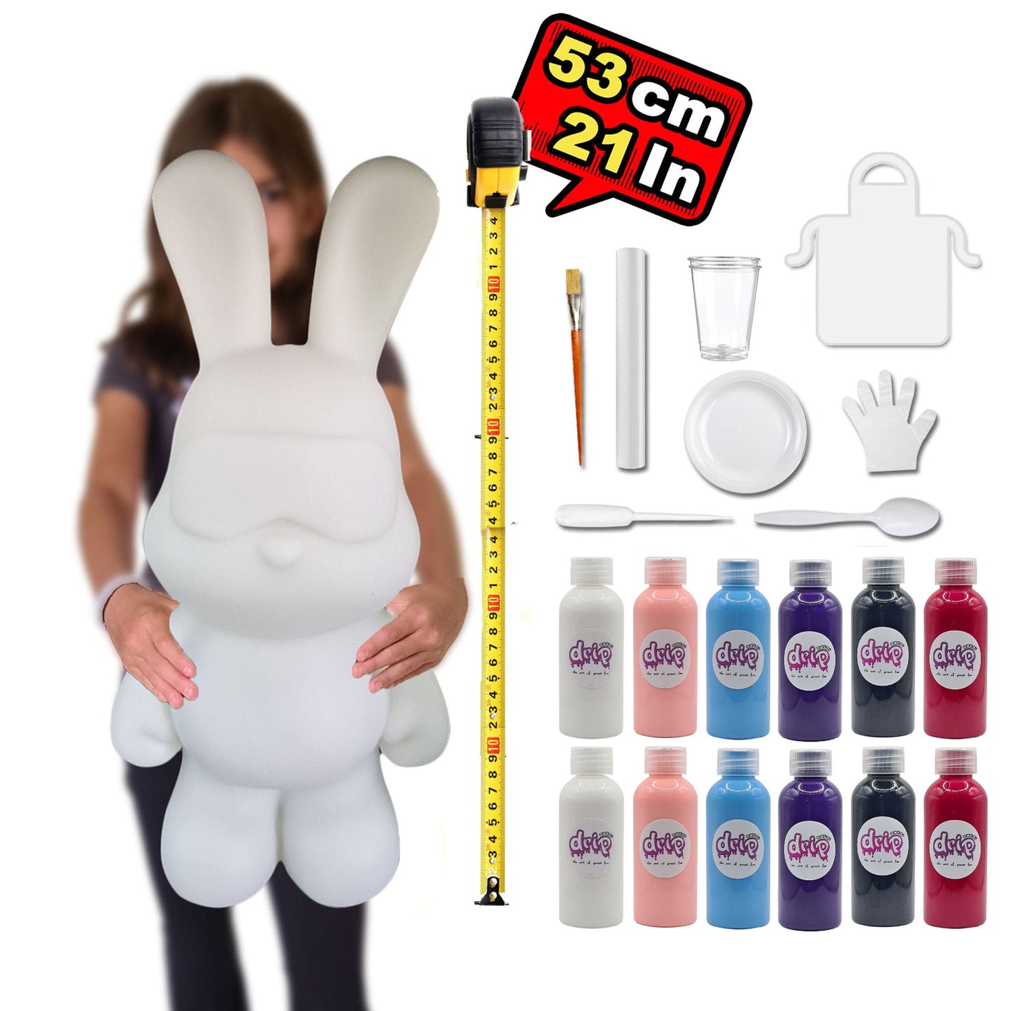 Complete Acrylic Paint DIY Set XXL (53 cm) Cool Bear - Whirl and Swirl
