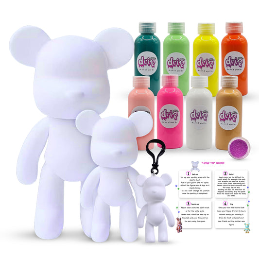 Complete Acrylic Bear Family Set (33 cm) β Coral Kiss