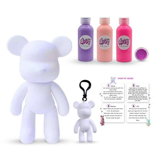 23cm DIY bear painting kit in Candy Cloud colors β creative craft for kids and adults