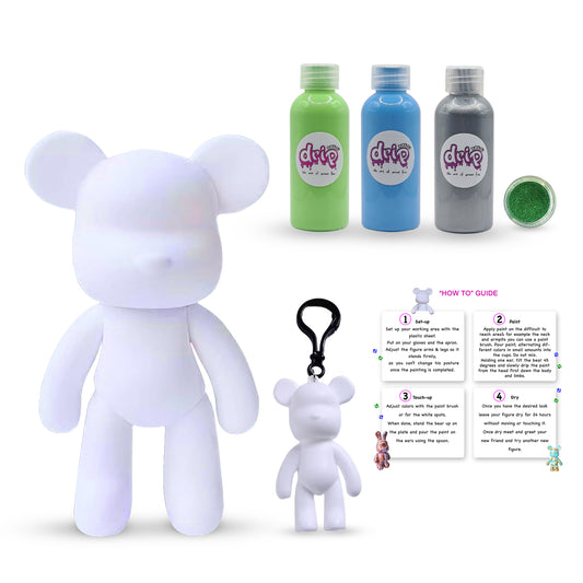 23cm DIY bear painting kit in Crystal Breeze colors β creative craft for kids and adults