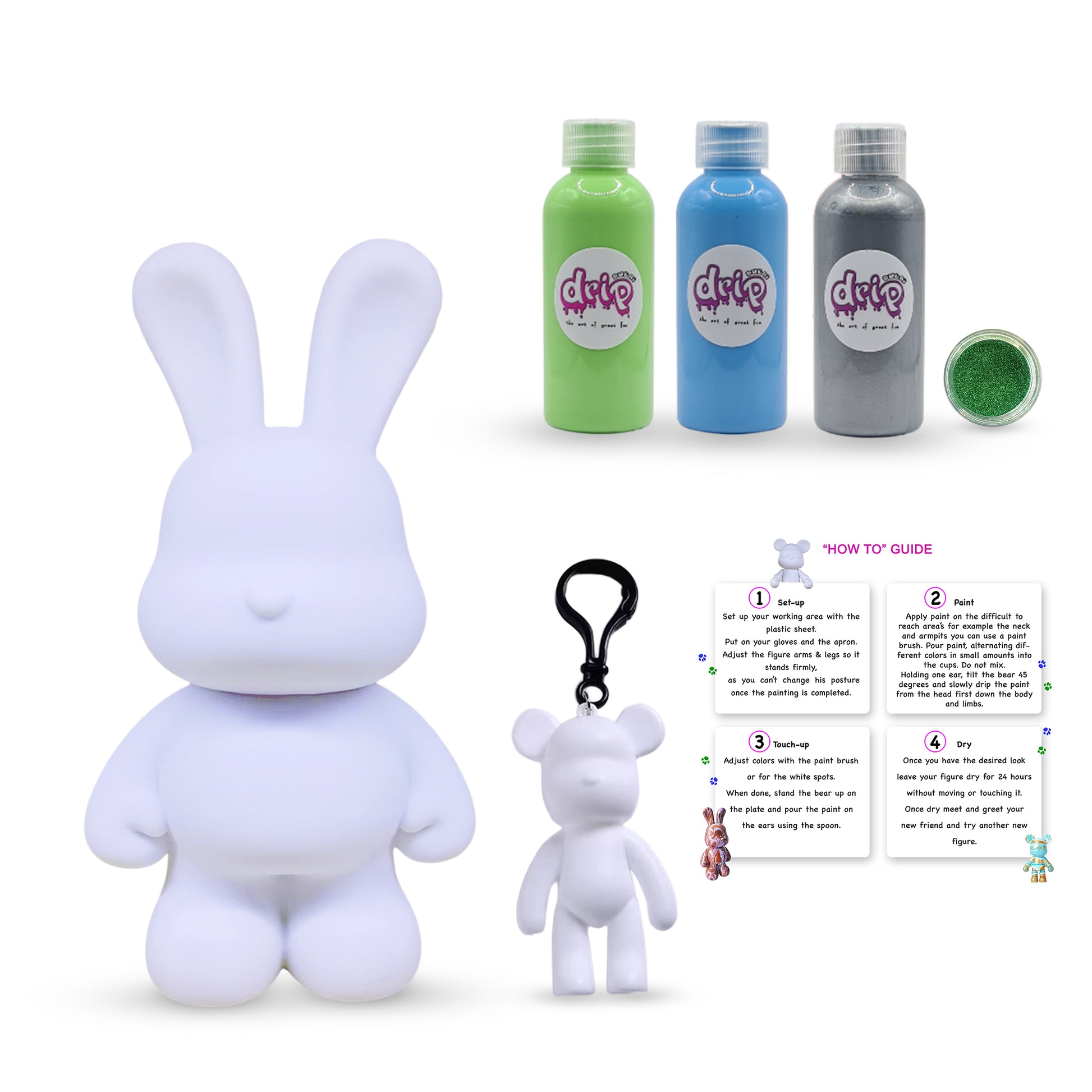 23cm Bunny Piggy Bank DIY Kit in Crystal Breeze colors – Creative craft kit for kids and adults