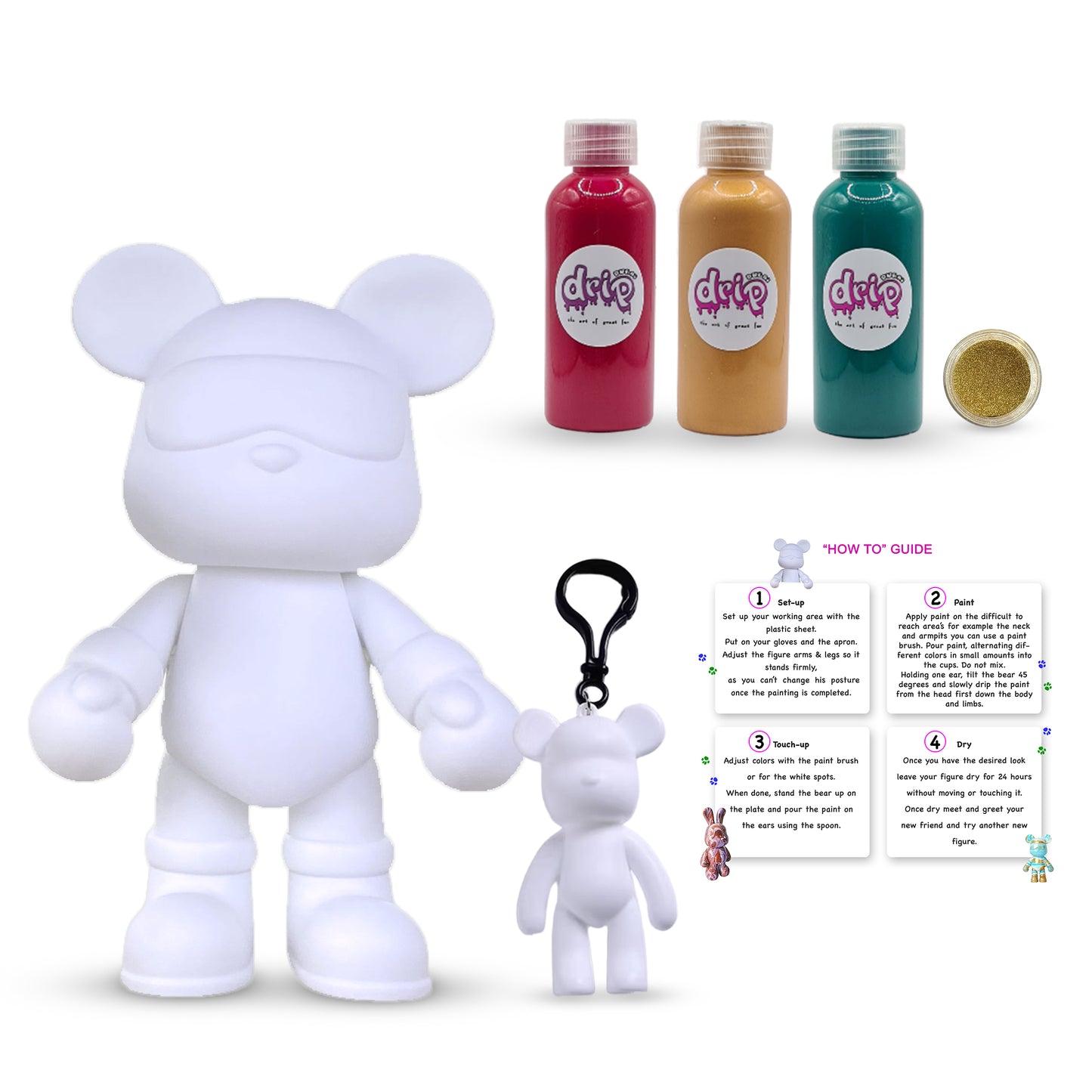 Cool Bear Piggy Bank DIY Kit 23cm in Jewel Tones – Fun arts and crafts project for kids
