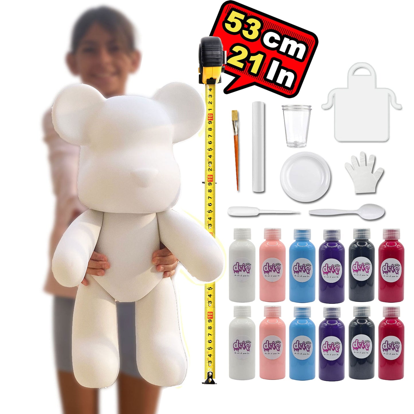 Complete Acrylic Paint DIY Set  XXL (53 cm) Cool Bunny - Whirl and Swirl