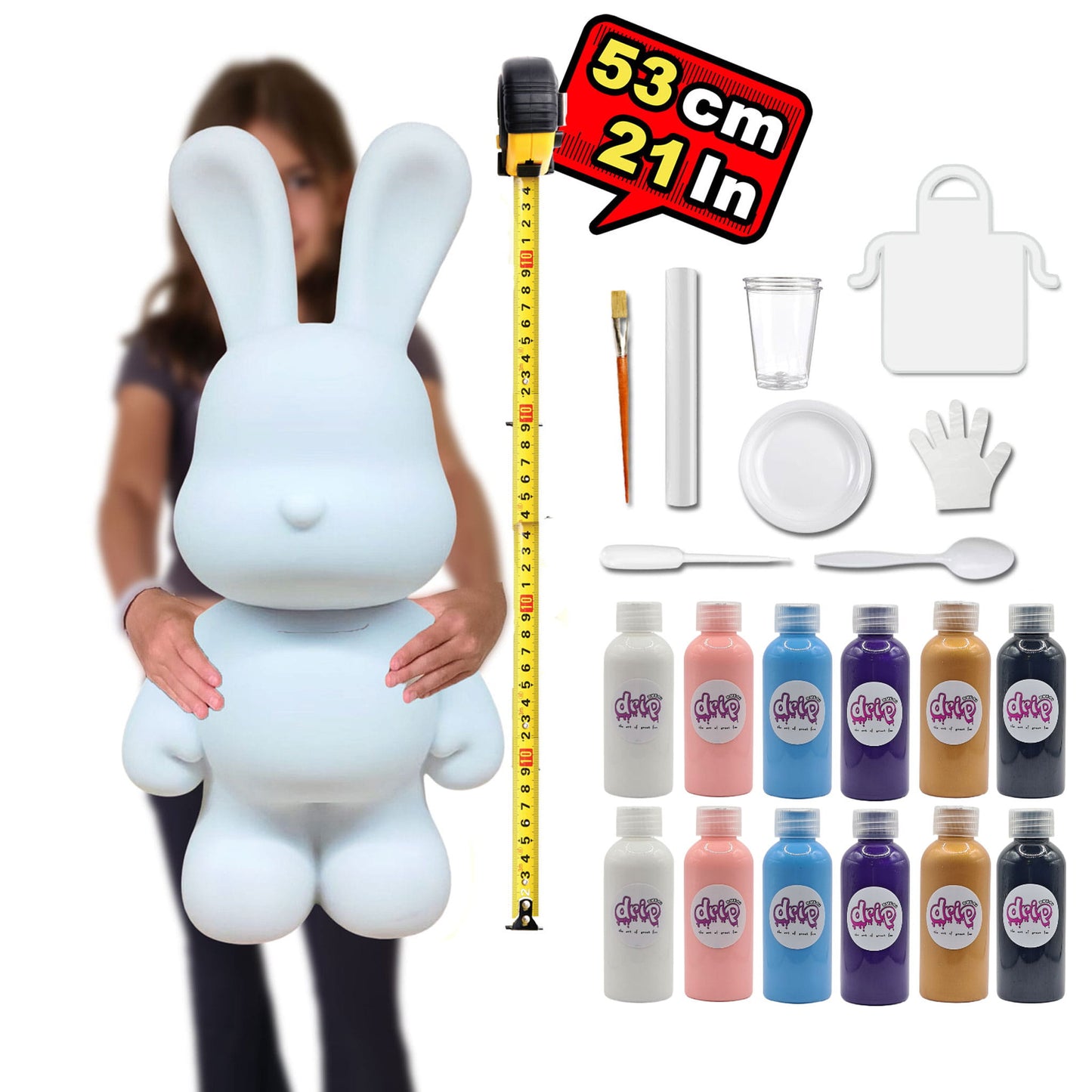 Complete Acrylic Paint DIY Set  XXL (53 cm) Bunny - Glitter Galaxy