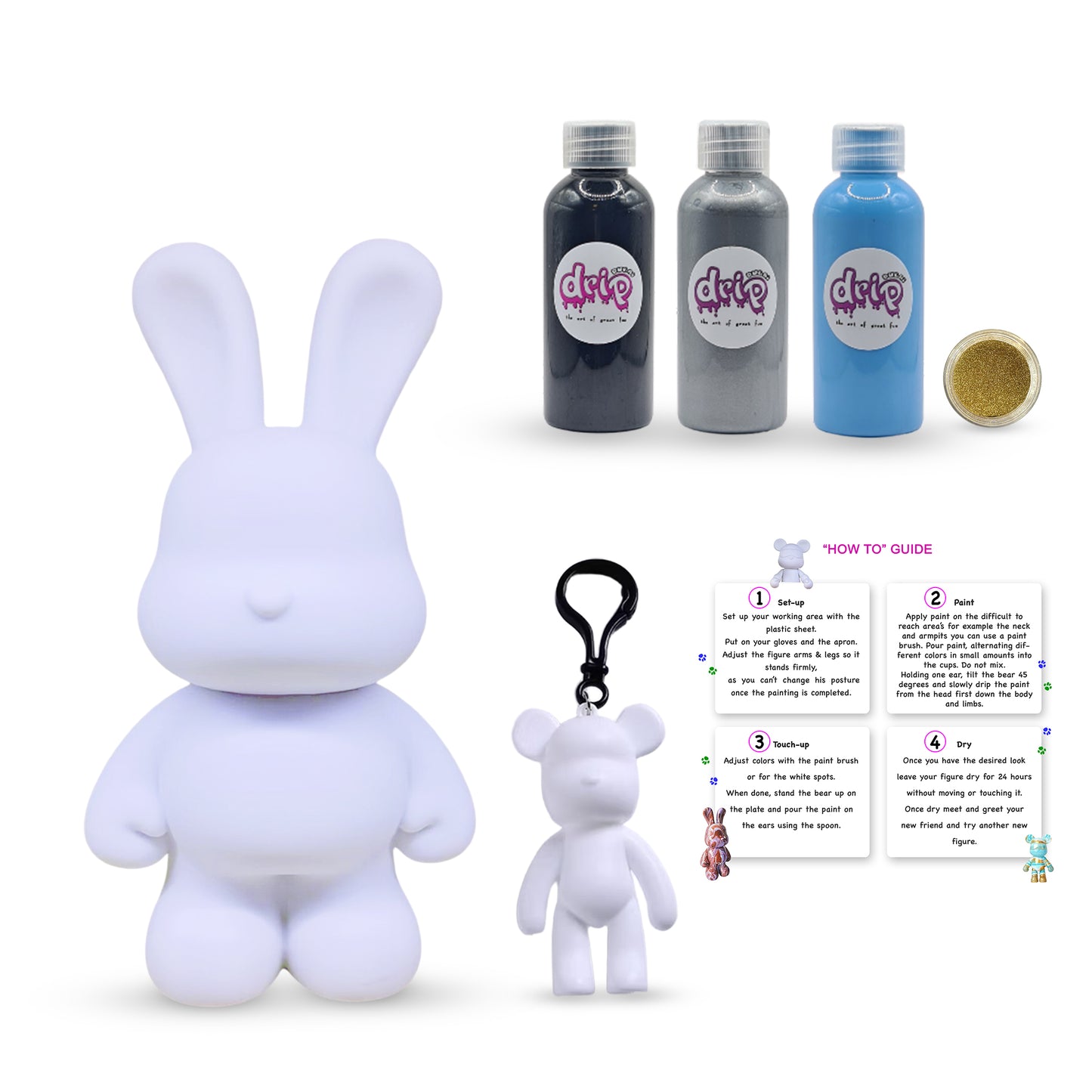 Complete Acrylic Paint DIY Set (23 cm) Bunny – Shimmer and Shine