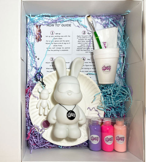 Super cute, colorful luxury gift box for girls in Dubai, elegantly designed with vibrant patterns. This charming package is perfect for special occasions, offering a delightful surprise filled with thoughtful gifts and creative items.