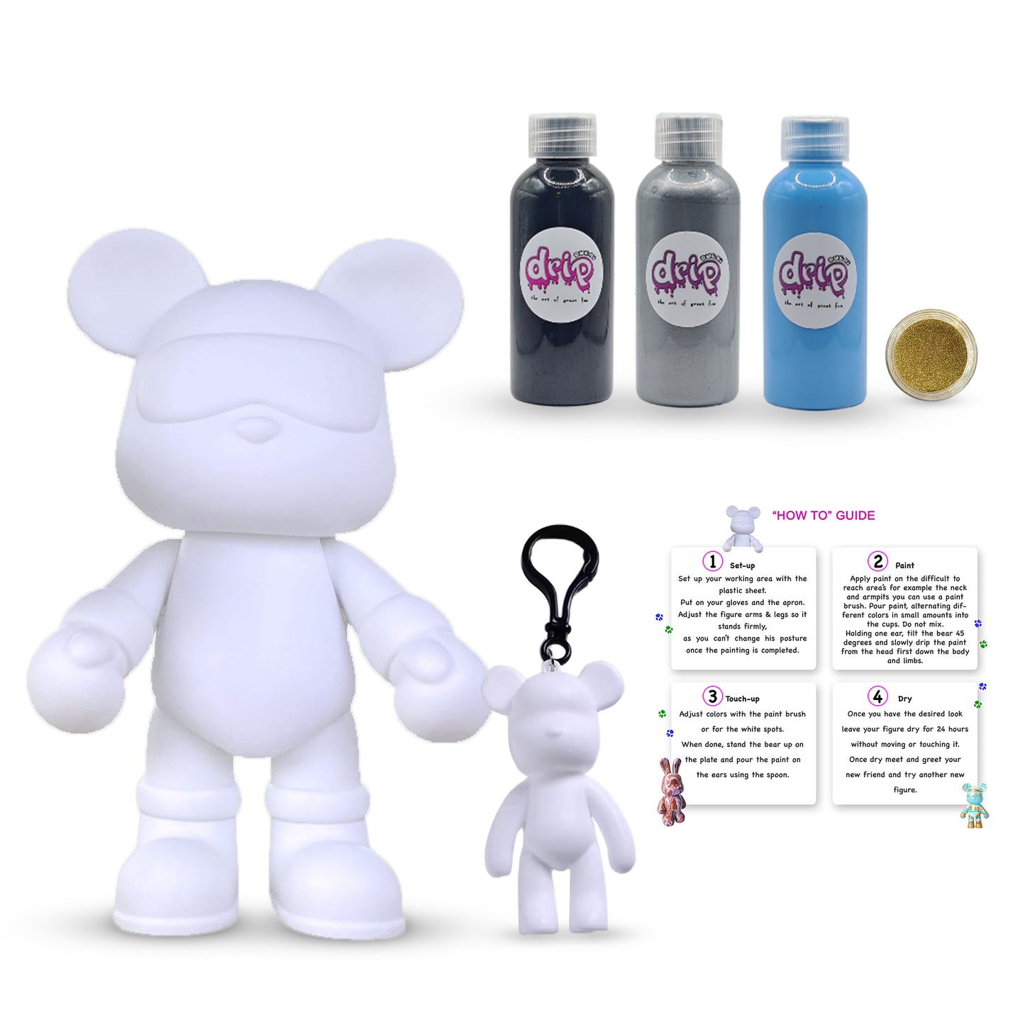 Complete Acrylic Paint DIY Set (23 cm) Cool Bear – Shimmer and Shine