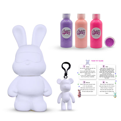 Cool Bunny Piggy Bank DIY Kit 23cm in Candy Cloud colors – fun craft activity for kids and home décor