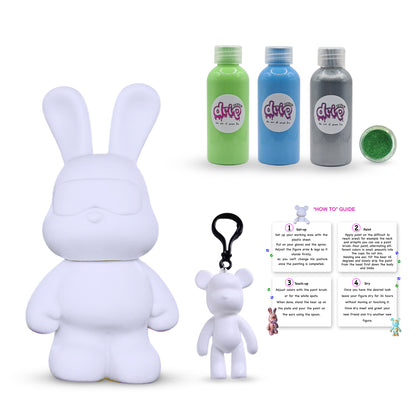 23cm Cool Bunny Piggy Bank DIY Kit in Crystal Breeze colors – fun craft project for kids and adults